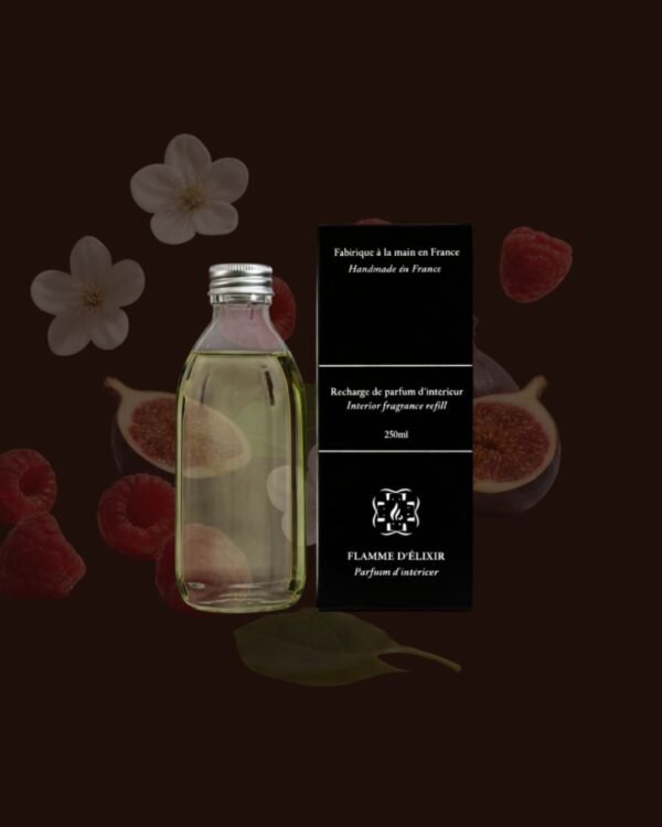 home fragrance refill with figue, musk and raspberry. Created in Bordeaux Flamme delixir