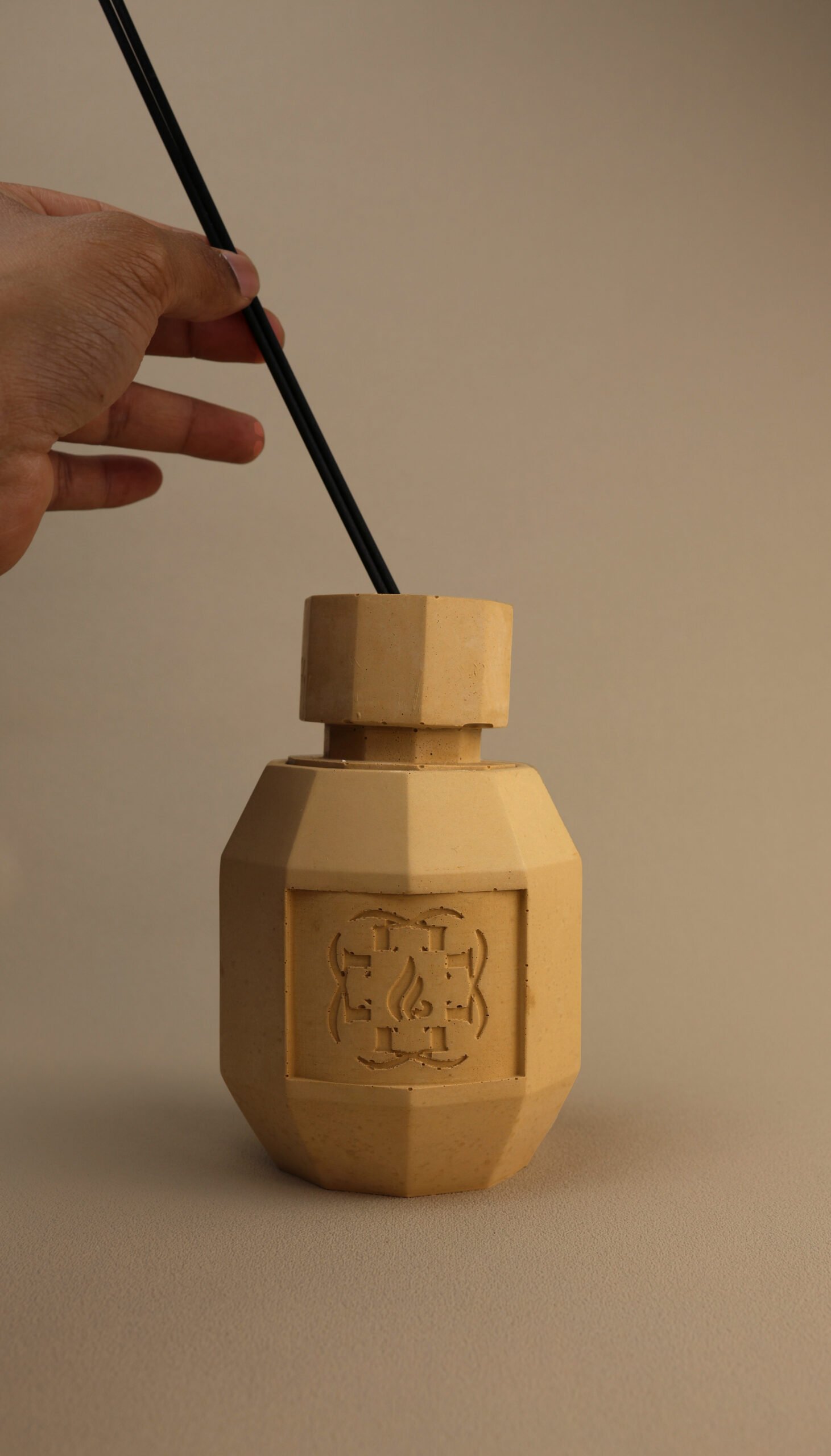 Sand stone fragrance diffuser.patchouli, iris, sandalwood fragrance diffuser. Design scented objects created by Flamme delixir