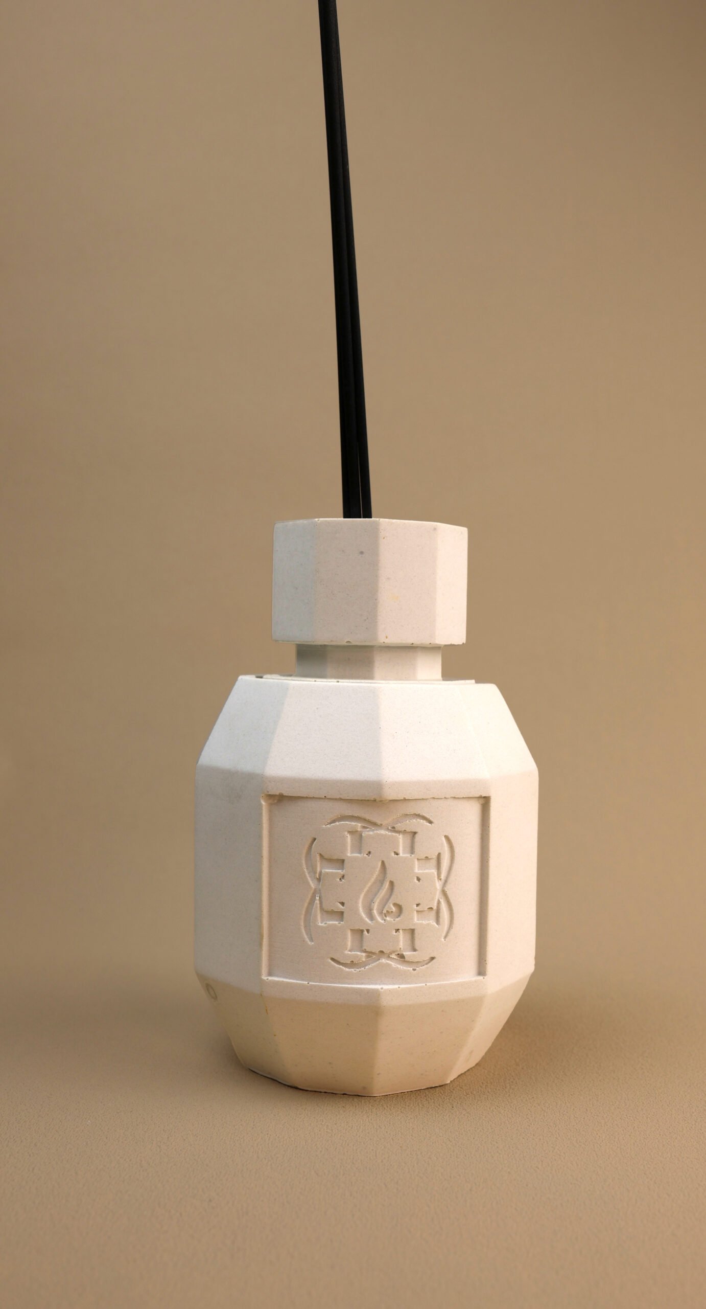 Marble stone fragrance diffuser.jasmin, orange leaves, apricot fragrance diffuser. Design object created by Flamme delixir