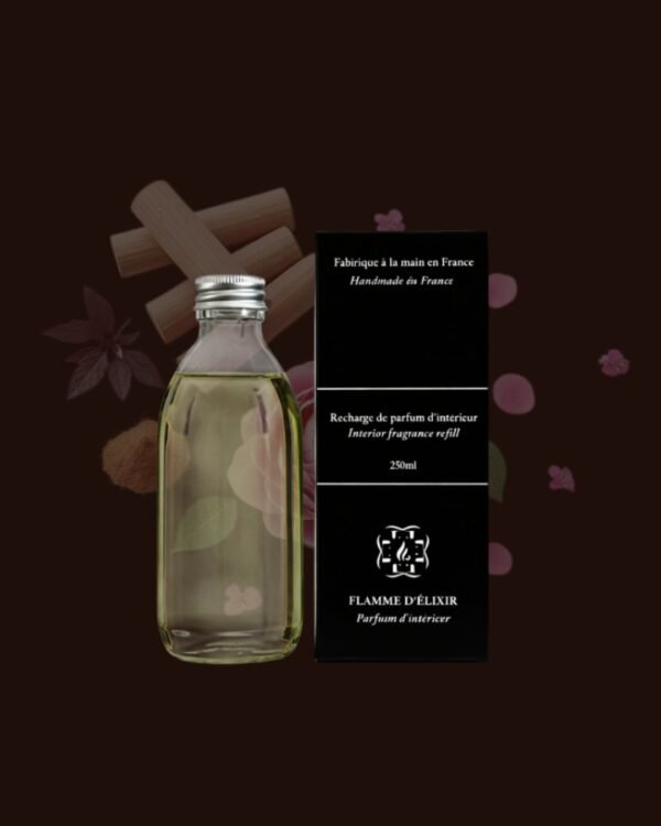 Fragrance Diffuser refill, patchouli, iris, rose sandalwood Voile de fleurs. Flamme d elixir